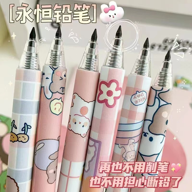 

Delunashop DL582S pensil melanik Pensil Pencil tanpa batas Motif bear space sino HB tidak perlu diasah lagi untuk sketsa lukis art pensil gak habis habis karakter fancy viral