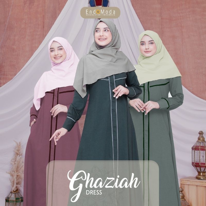 ENDOMODA DRESS GHAZIYAH GAMIS POLOS TERLARIS ORIGINAL
