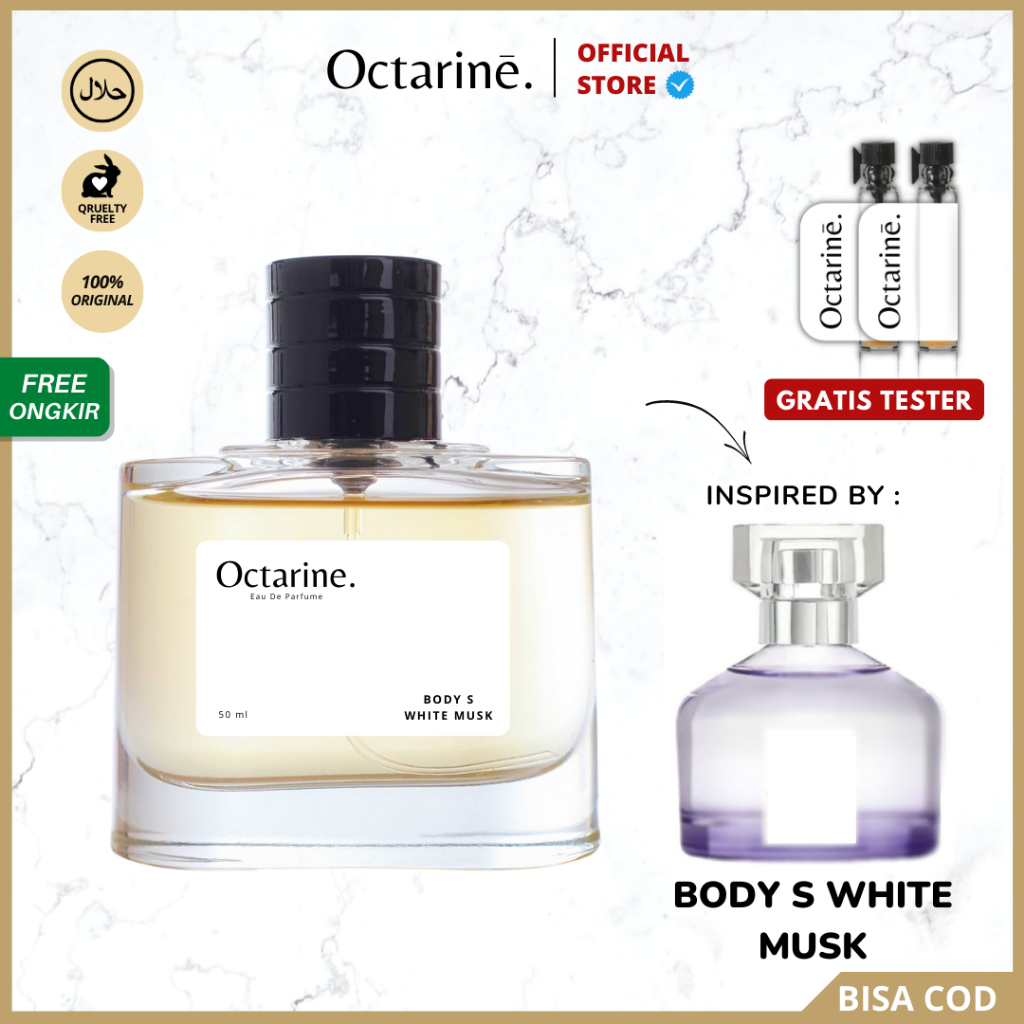 Octarine - Parfum Wanita Pria Tahan Lama Aroma Fresh, Powdery Inspired By BODY S WHITE MUSK | Parfume Farfum Perfume Minyak Wangi Cowok Cewek  Murah Original