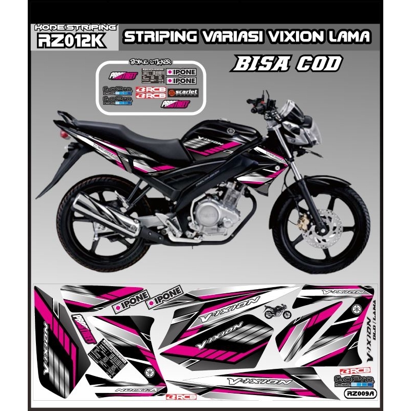 Decal variasi Vixion Striping custom Yamaha Vixion old Sticker vixion lama