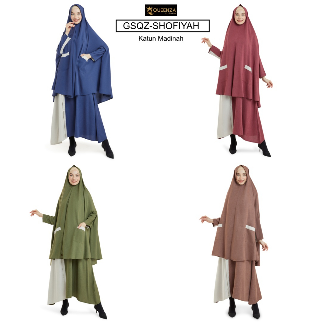 Gamis Syari Set Muslimah Khimar - Shofiyah Queenza Zayidan Gamis Muslimah Wanita