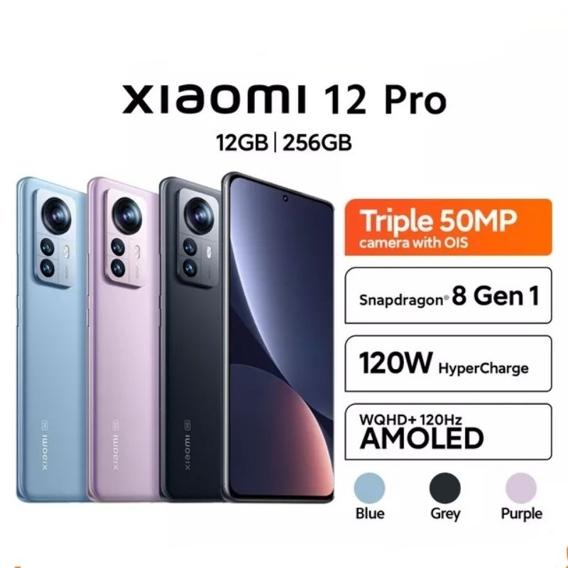 Xiaomi 12 Pro Snapdragon 8 Gen 1 Garansi Resmi 8/256GB