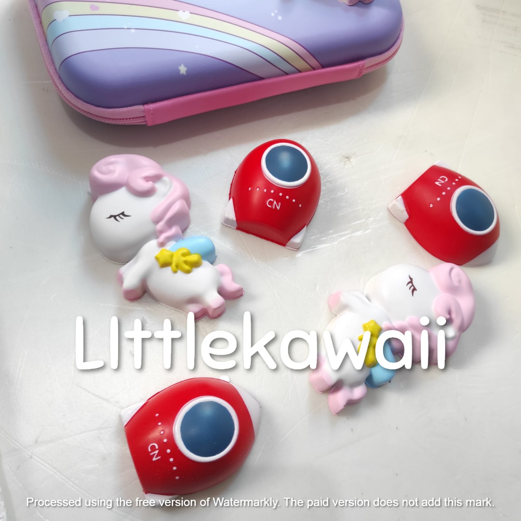 LK/Tempat Kotak Pensil Anak Sekolah Pencil Case Hardcase Timbul Squishy Squizee Unicorn Astronot Import