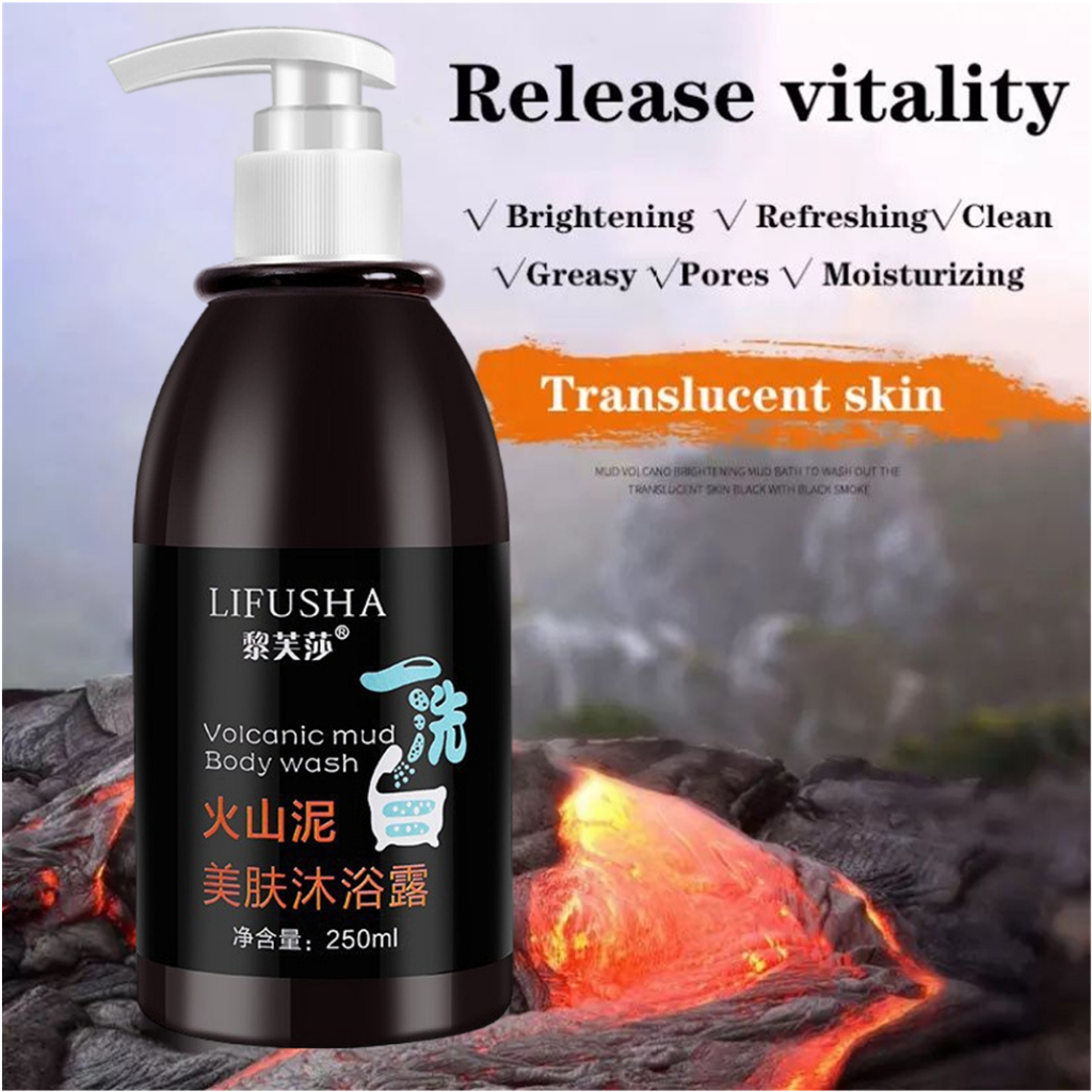 Sabun Lumpur Vulkanik Sabun Pemutih Badan Instant Sabun Mandi Pemutih Badan Lumpur Vulkanik  250ml Original Whitening Body Wash Volcanic Mud Whitening Shower Gel