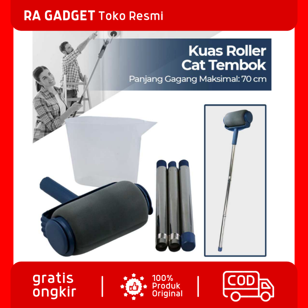 Kuas Roll Cat Tembok Paint Roller Tube 8.5 cm / Set Alat Kuas Cat Roll Roler Tembok Dinding Rumah Mo