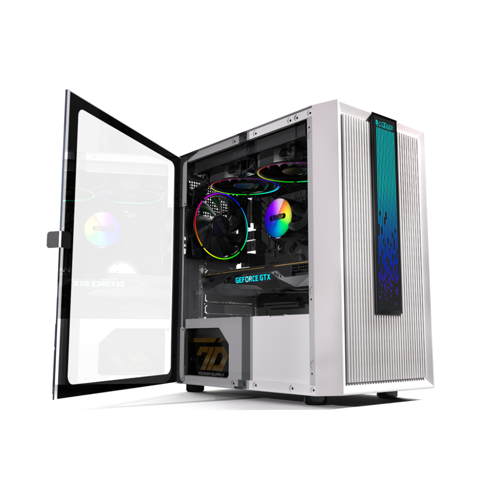 PCCOOLER PLATINUM LM200 White MESH RGB Casing PC COOLER