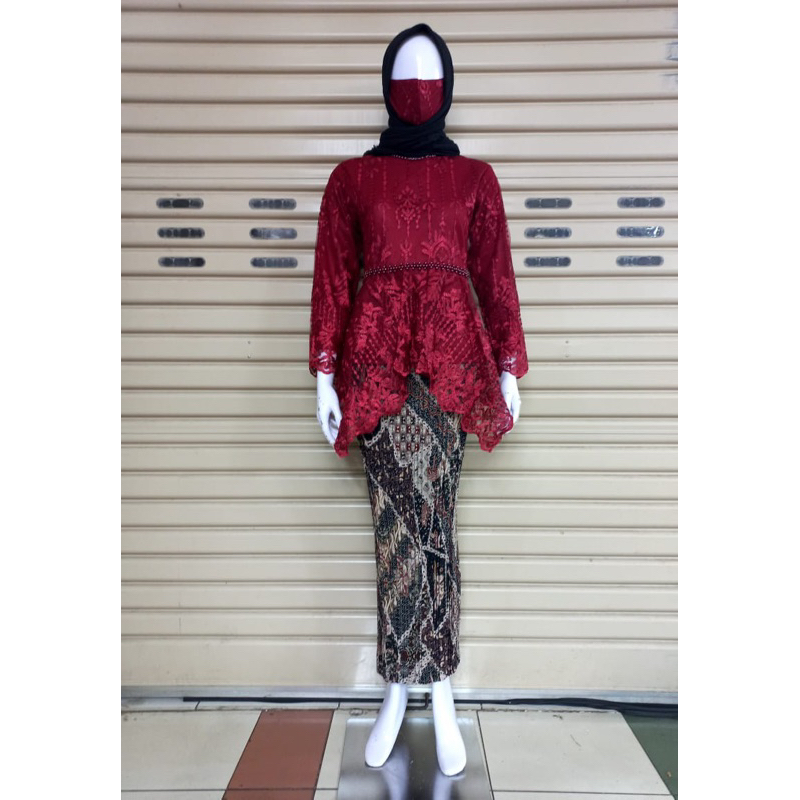 Setelan Kebaya Blouse Azalea BK / Kebaya Modern / Kebaya Wisuda / Kebaya Perpisahan / Kebaya Remaja / Kebaya Tulle Payet