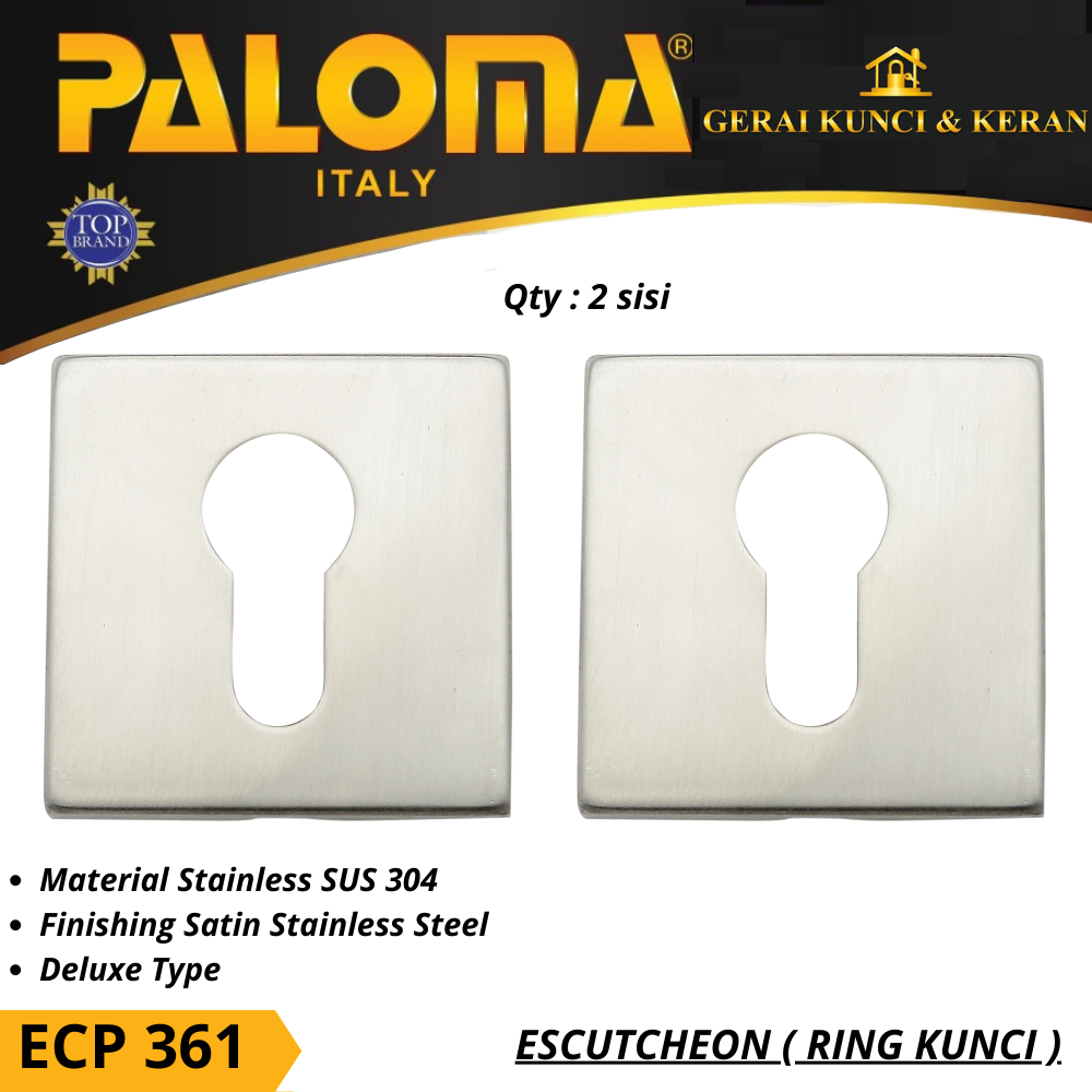 PALOMA ECP 361 RING KUNCI BULAT STAINLESS ESCUTCHEON DELUXE COVER TUTUP CYLINDER KUNCI