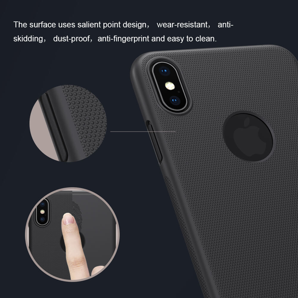 IPHONE XS MAX 6.5 FROSTED SHIELD LOGO ORIGINAL HARD CASE COVER BLACK