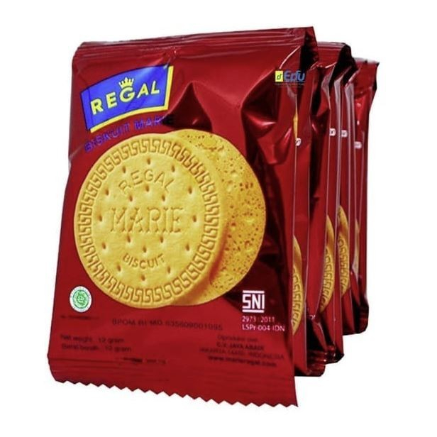 

{ 1 Renceng isi 10pcs } Biskuit Marie Regal rencengan isi 12gr x 10 pcs