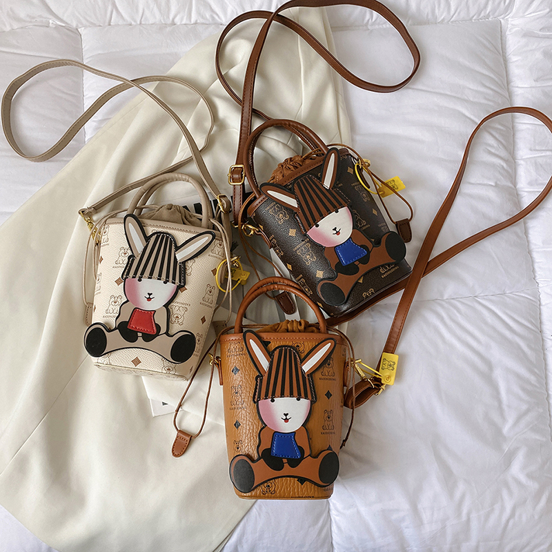 P9079 1KG MUAT 4PCS TAS SELEMPANG TABUNG MINI MOTIF KELINCI ELEGAN
