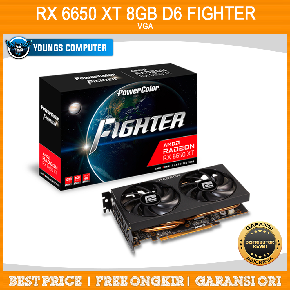 VGA POWERCOLOR RX 6650 XT 8GB D6 Fighter | RX 6650XT RX6650XT GDDR6