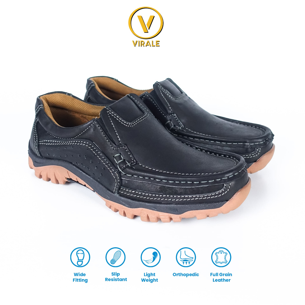 Sepatu Slip On Kulit Pria Original Fashion Terbaru Model Casual Mamojo Store R29