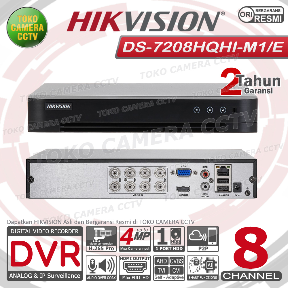 PAKET CCTV HIKVISION 2MP 8 CHANNEL 6 KAMERA