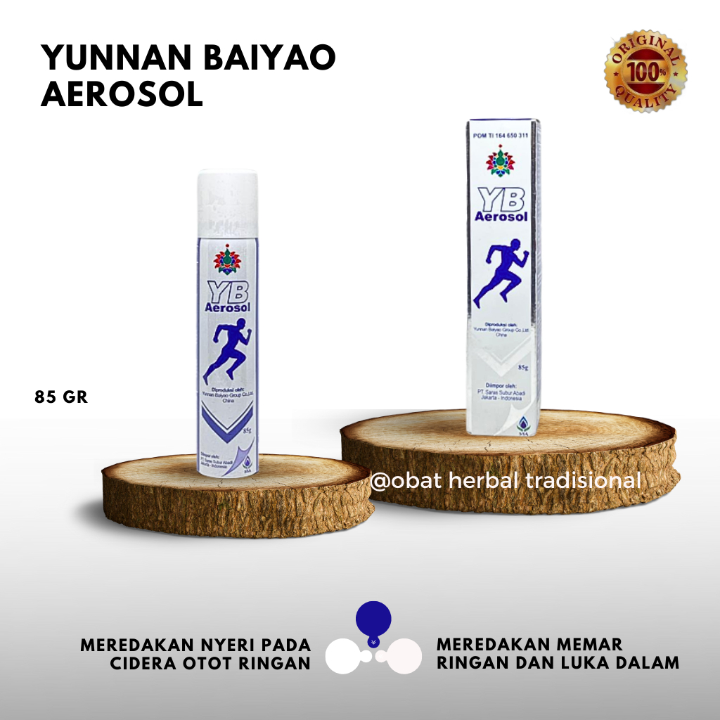 Yunnan Baiyao Aerosol spray - YB Aerosol Spray Isi 85 gr  50 gr obat gosok untuk nyeri otot rematik memar dan keseleo