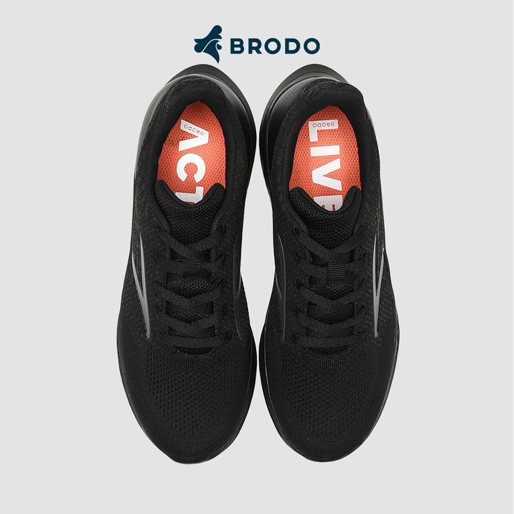 BRODO Active Dasher Black White Original Sepatu Sneakers Pria Running