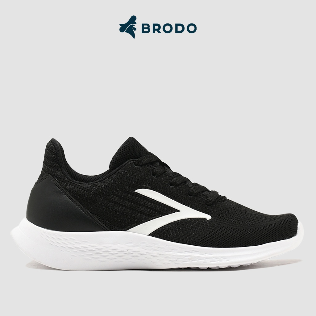 BRODO Active Dasher Black White Original Sepatu Sneakers Pria Running