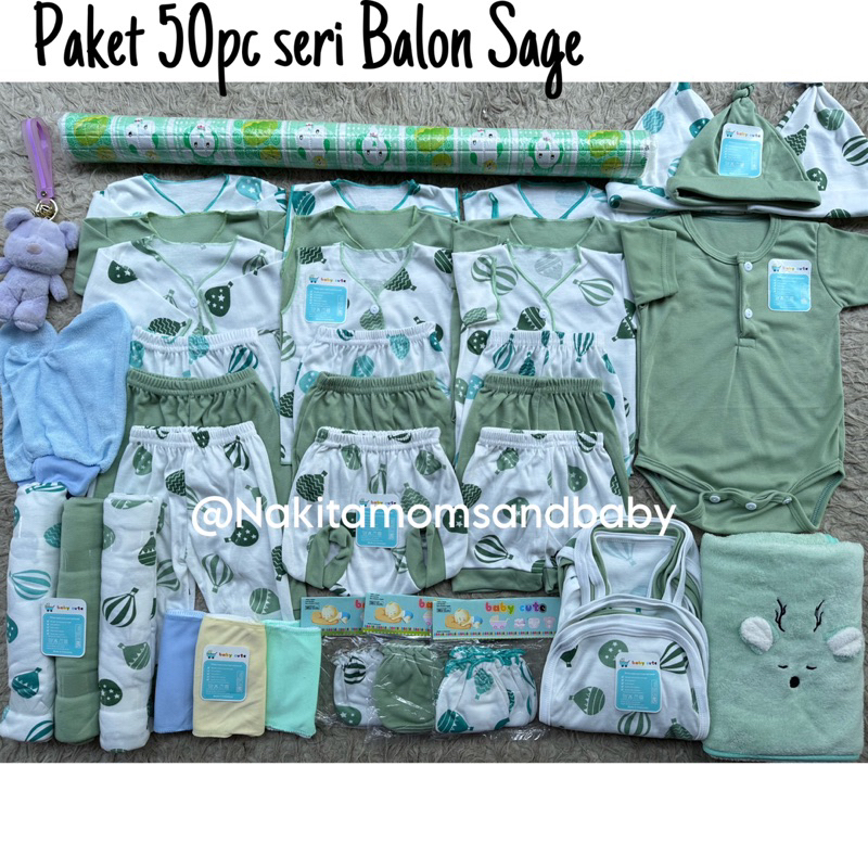 50pc Paket Lahiran Super Hemat Komplit Baju bayi,PERLAK,HANDUK TEBAL ,bayi baru lahir/Newborn,3-6 dan 6-12 SNI Promo 8.8