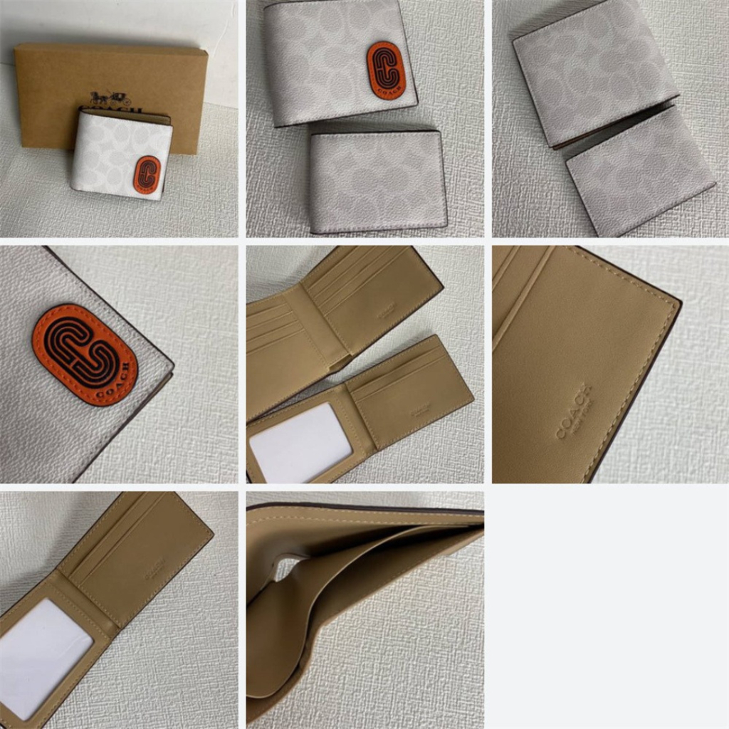 DOMPET PRIA SHORT WALLET HALF FOLD IN COLOURBLOCK SIGNATURE CANVAS WITH PATCHES C8297 8297