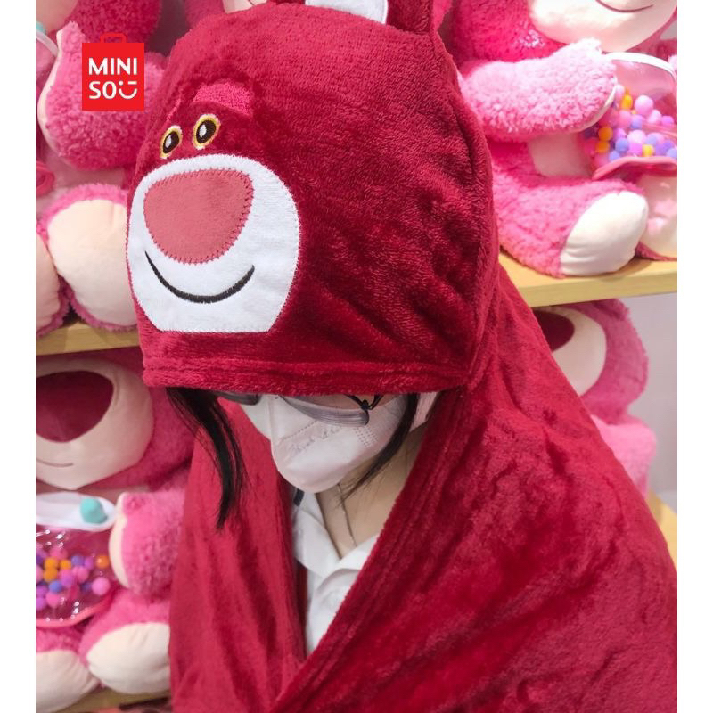 BLANKET LOTSO MINISO WITH HAT ALIEN JAMES SULLIVAN SELIMUT TUDUNG TOY STORY COLLECTION