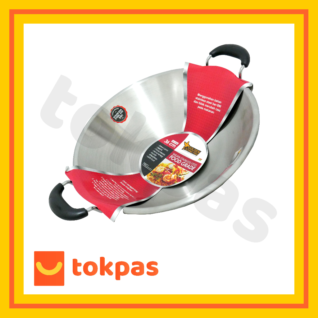 Wajan Stainless 36 cm Golden Flying Fish WJ 0136 [Cabang Cimanggis]