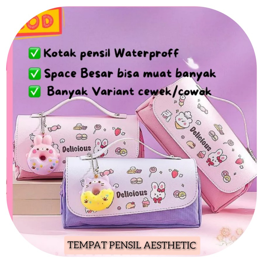 TEMPAT PENSIL AESTHETIC LUCU KAWAII KAIN WATERPROFF PENCIL CASE UNYU