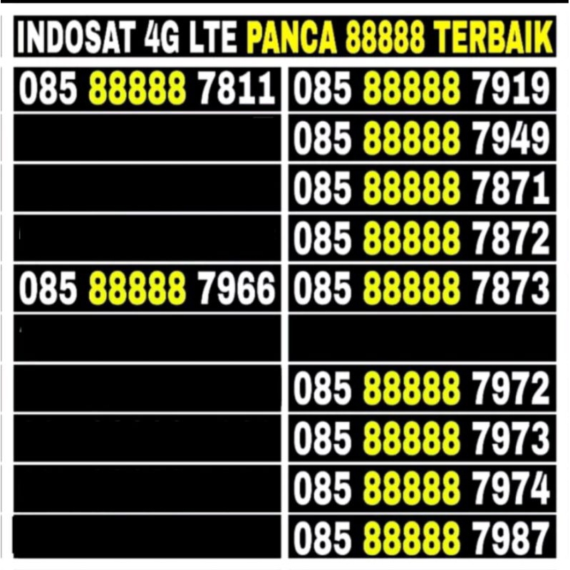 kartu perdana nomor cantik Indosat IM3 4G LTE seri 0858 10000 - 80000 termurah segel