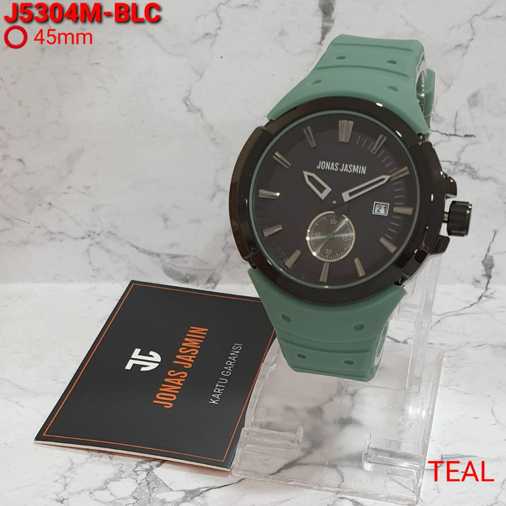 JAM TANGAN WANITA JONAS JASMIN HB004 CHRONO AKTIF TALI RUBBER TANGGAL AKTIF