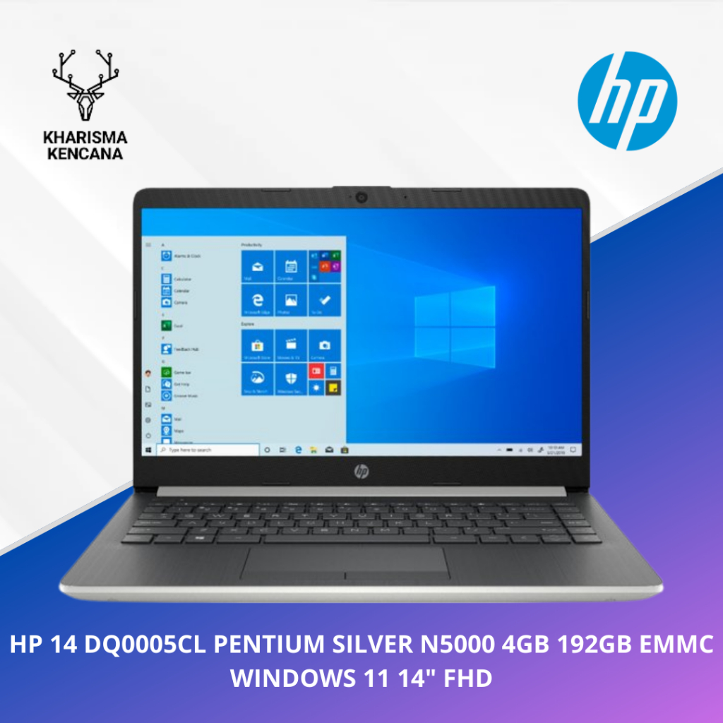 HP 14 DQ0005CL PENTIUM SILVER N5000 4GB 192GB EMMC WINDOWS 11 14" FHD