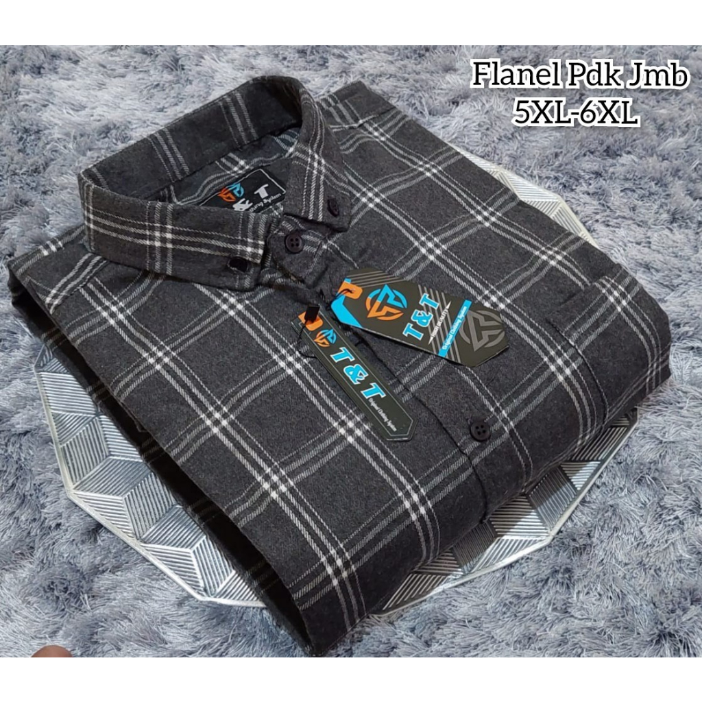 kemeja  falnel pendek super jumbo size 5xl 6xl atasan casual kemeja kotak dewasa over size distro