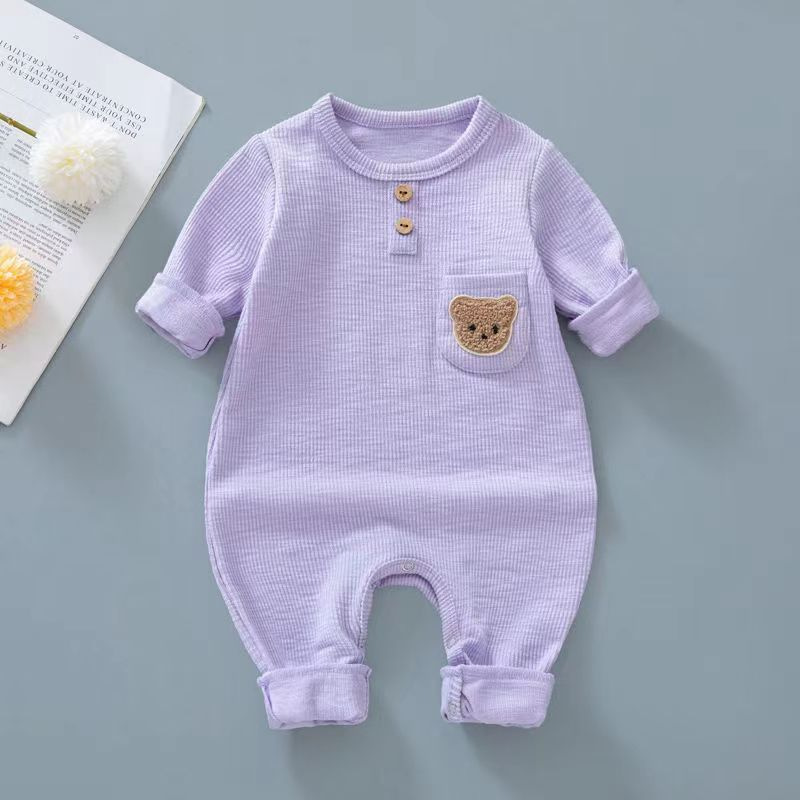 Sleepsuit bayi Summer Bordir Bear / Jumper Panjang bodir bear