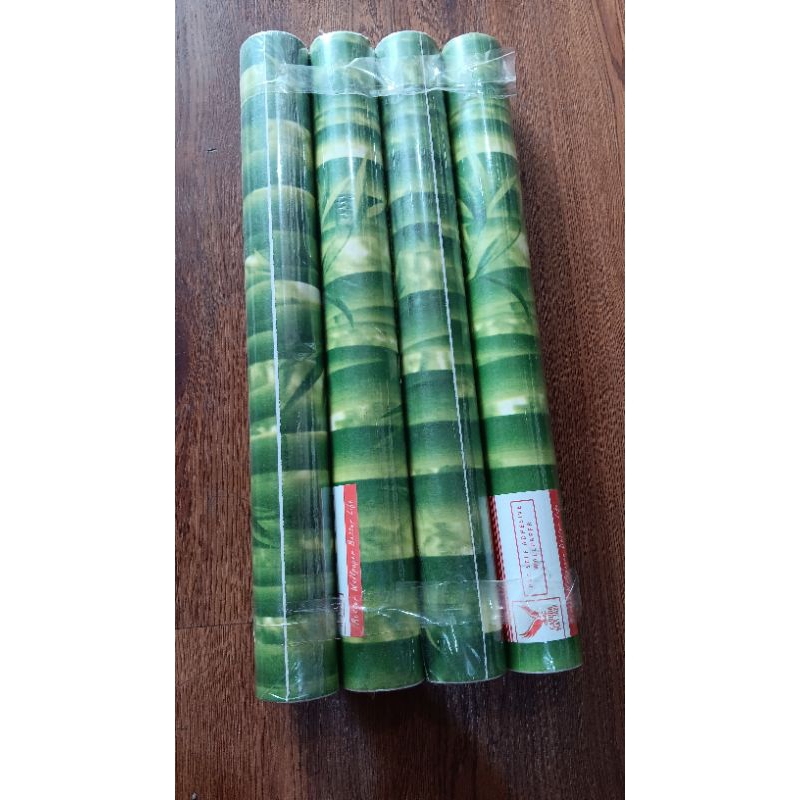 Stiker dinding minimalis motif bambu tua ukuran 45cm x 10 meter HY9224