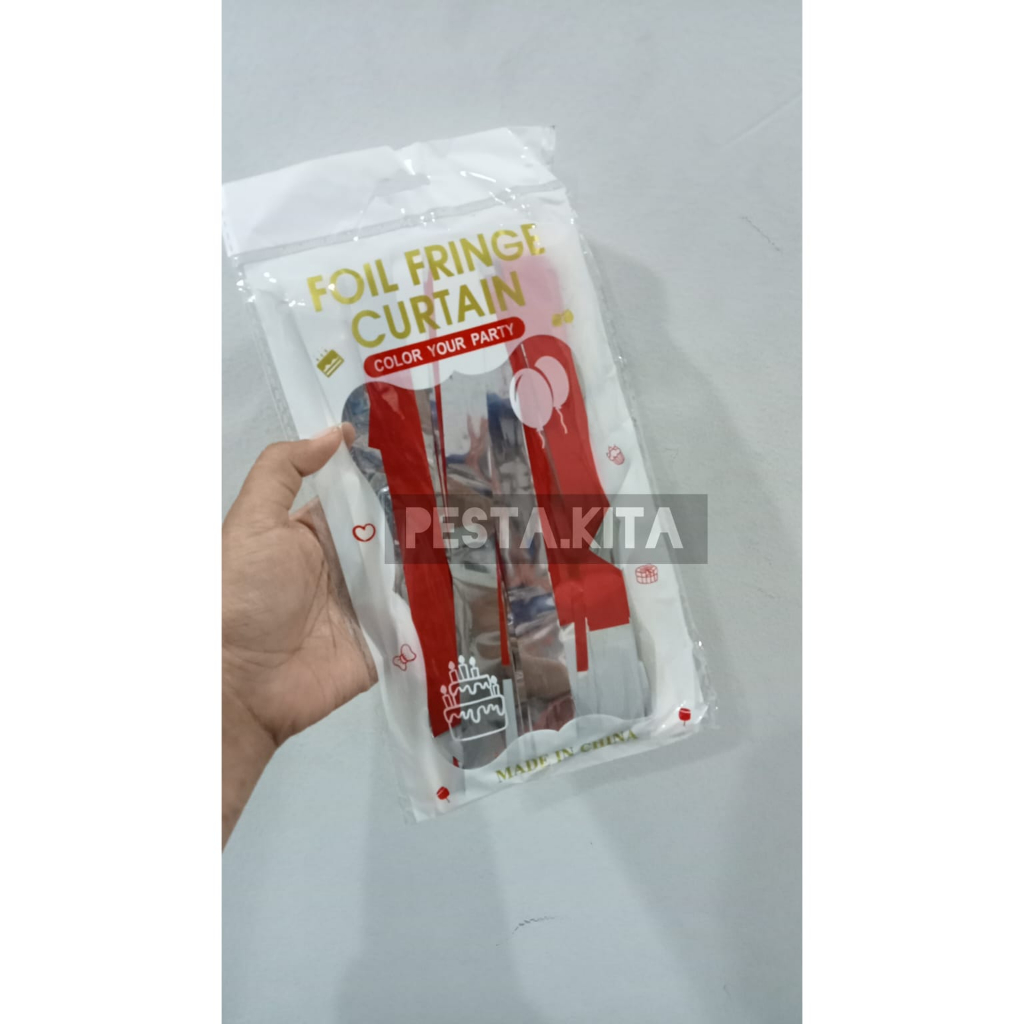 Tirai Rumbai Foil Merah Putih / Tirai Dirgahayu RI / Tirai HUT RI