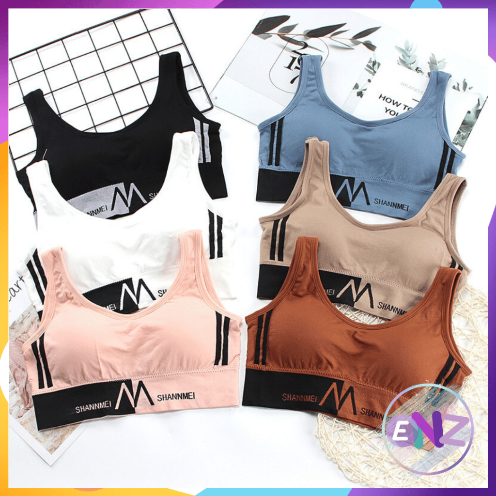 ENZ ® Tank Top Wanita Pakaian Dalam Sport Bra Olahraga Sexy Bahan Katun 5010