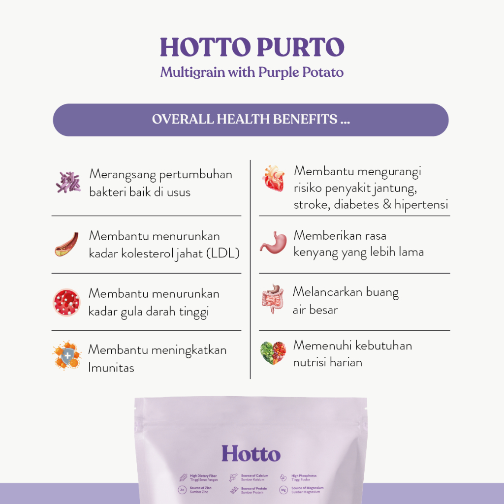 Hotto Purto Multigrain with Purple Potato Isi 5 Sachet Minuman Kesehatan