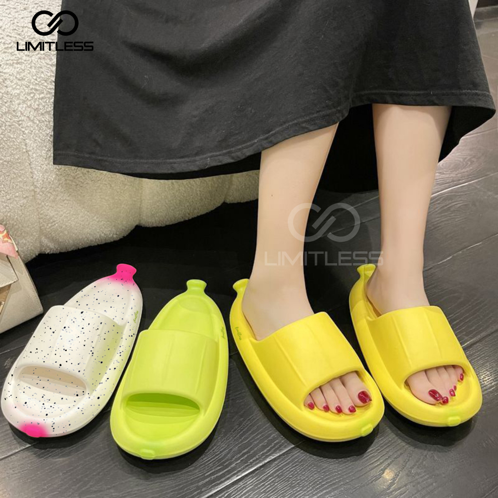 Sendal Banana Anak Slop Perempuan Laki Laki Sandal Anak Pisang Unisex Slip On Rumah Empuk Lucu Sandal Selop Pisang