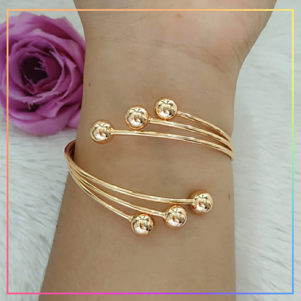 Gelang xuping gelang dewasa bangkok boba perhiasan wanita murah lapis emas gold GL 059