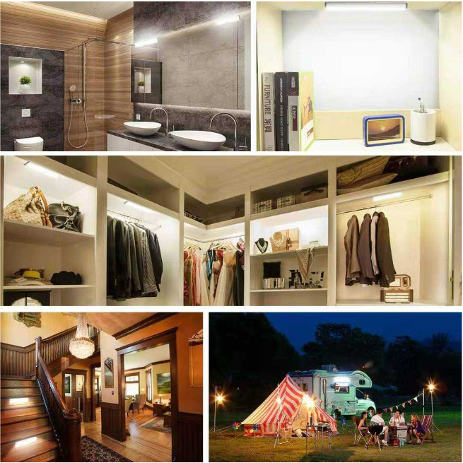 Lampu Tempel Lemari Mini Sensor PIR Cabinet Light Cool White USB Lampu Hias Lemari Perekat Kuat Berkualitas