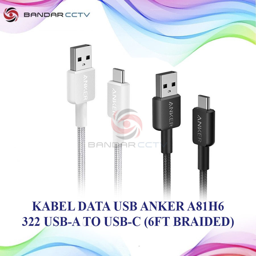 Kabel Data USB USB-C to USB-C Anker A81F6 322 Cable (6ft Braided)