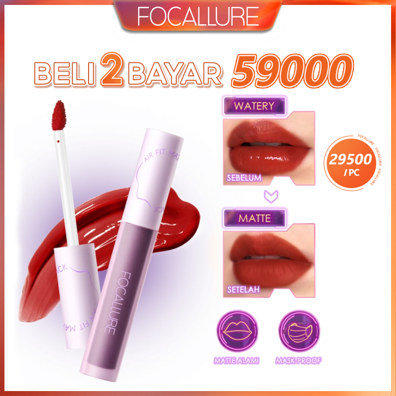 FOCALLURE #SwitchMode Airy Matte Lipstick Long-Lasting Transfer-Proof Lip Tint Natural Matte Finish Mask-Proof Lipstick