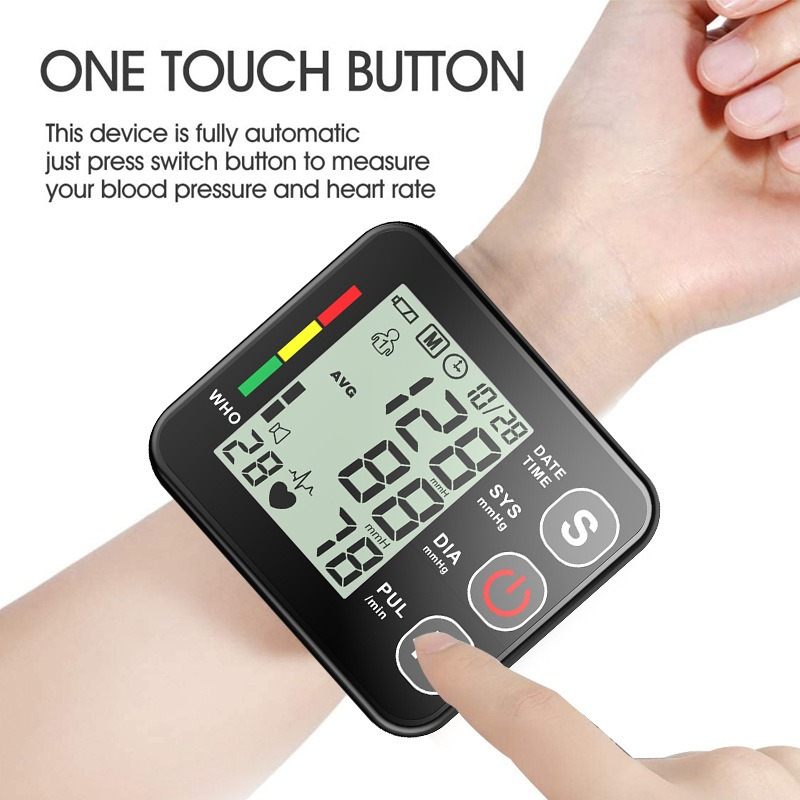 【Penjual Lokal】COD Layar kecil Gelang Pengukur Tekanan Darah / Tensi Darah Tensimeter Digital / Blood Pressure Monitor / Electronic Sphygmomanometer / Monitor tekanan darah elektronik pergelangan tangan(kirim kotak penyimpanan)