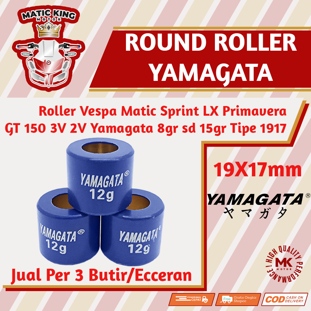 Roller Vespa Sprint LX Primavera igets 150 S150 3V 2V 1917 8 sd 15 gram 3 Butir Yamagata