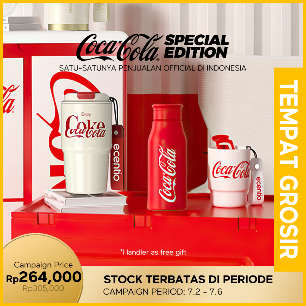 ecentio Coca-Cola Coffee Cup tumbler kaca Stainless 316 Tahan Panas Dan Dingin Mug Travel