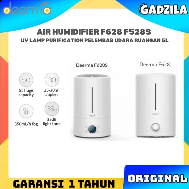 Deerma F628S Air Humidifier UV Lamp LED Touch Pelembab Udara 5L