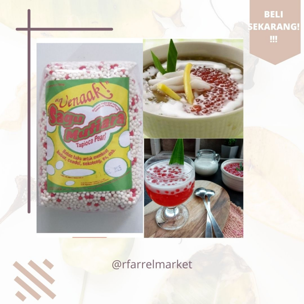 

❤rfarrelmarket❤Sagu Mutiara MERAH 500 gram/topping minuman makanan/sagu mutiara merah murah