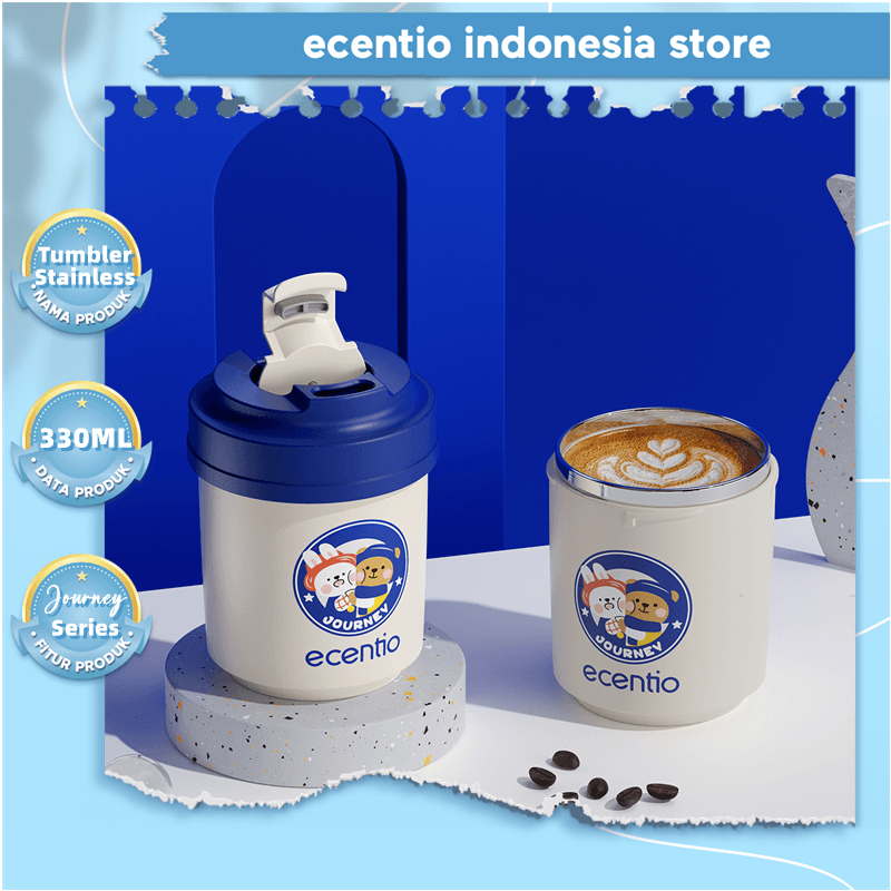 ecentio Tumbler Kopi/Susu/Teh 350ml cangkir kopi thermos coffee mug stainless  botol minum