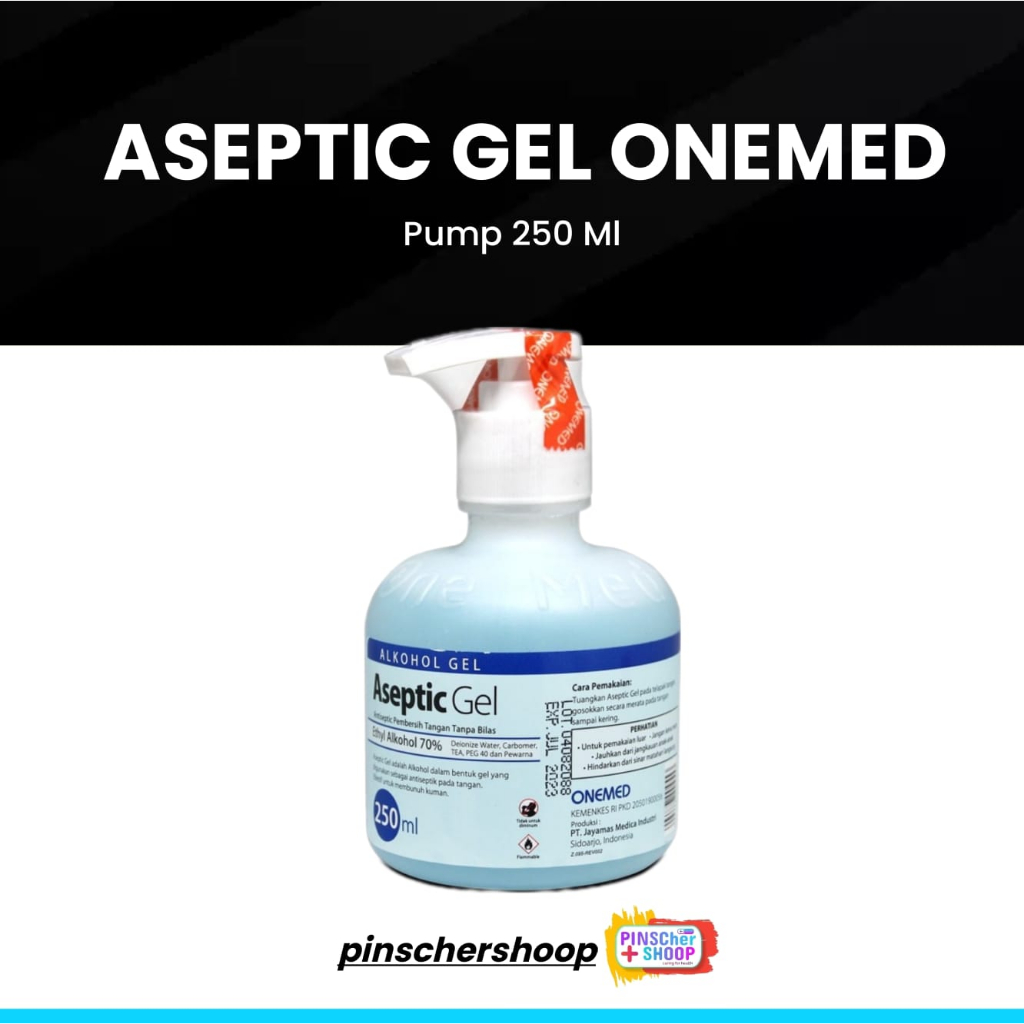 ASEPTIC GEL ASEPTIK 250 ML + PUMP HANDSANITISER GELL ONEMED