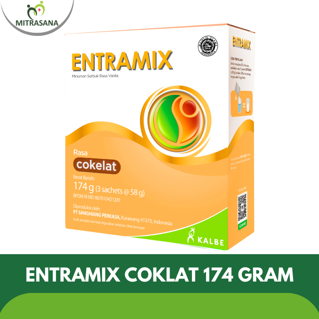 

Entramix Coklat/vanilla 174 Gr - Nutrisi atau Susu Untuk Lansia Susah Makan