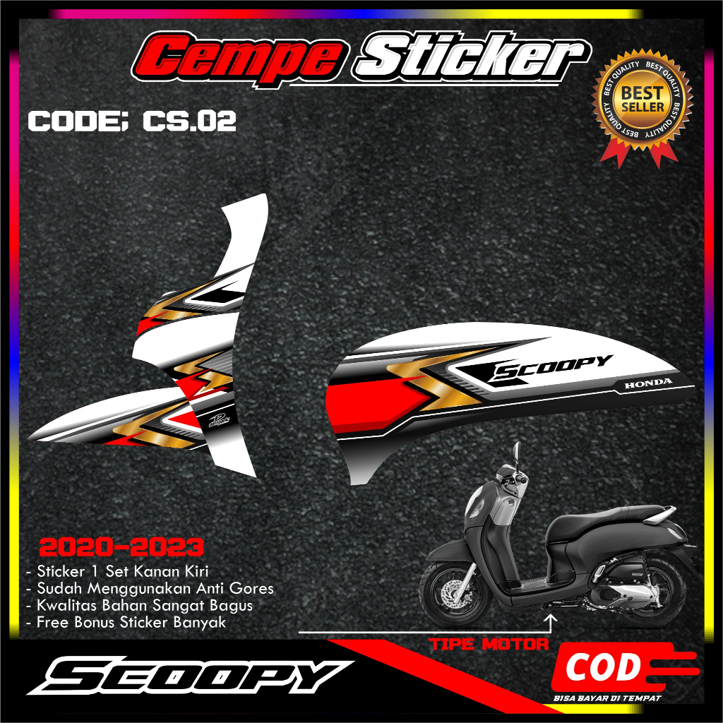 Stiker Scoopy New 2020-2023 Decal Striping Standar Scoopy New Premium Racing CM02