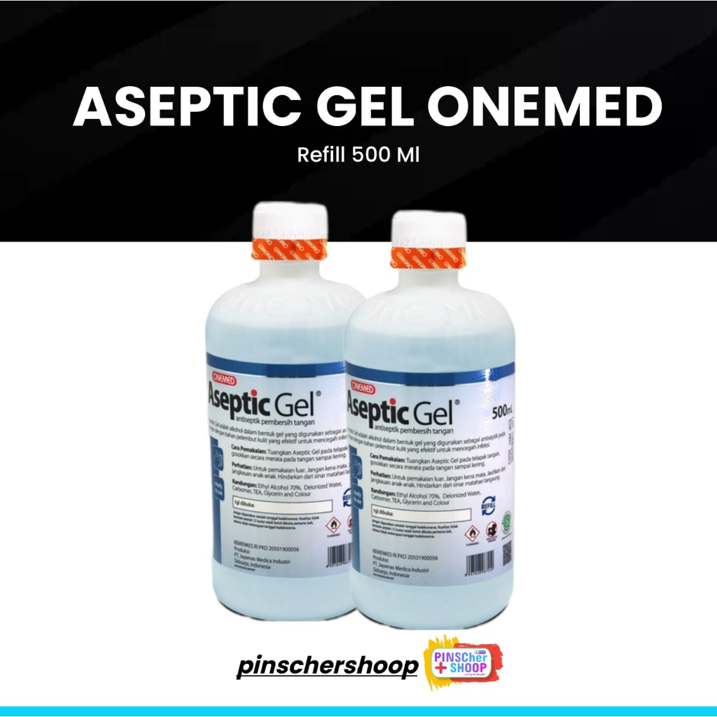 ASEPTIC GEL ASEPTIK ONEMED 500ML + PUMP HANDSANITISER GELL